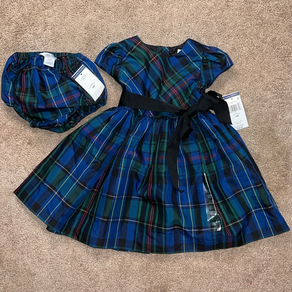 RALPH LAUREN Blue Holiday Dress with Bloomers